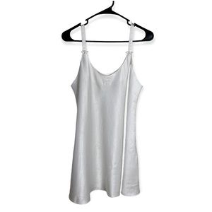 Christian Dior Vintage 90s white satin mini slip nightgown dress